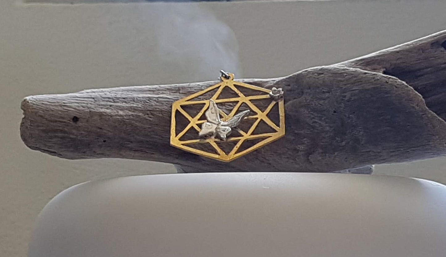 Brass Butterfly Pendant