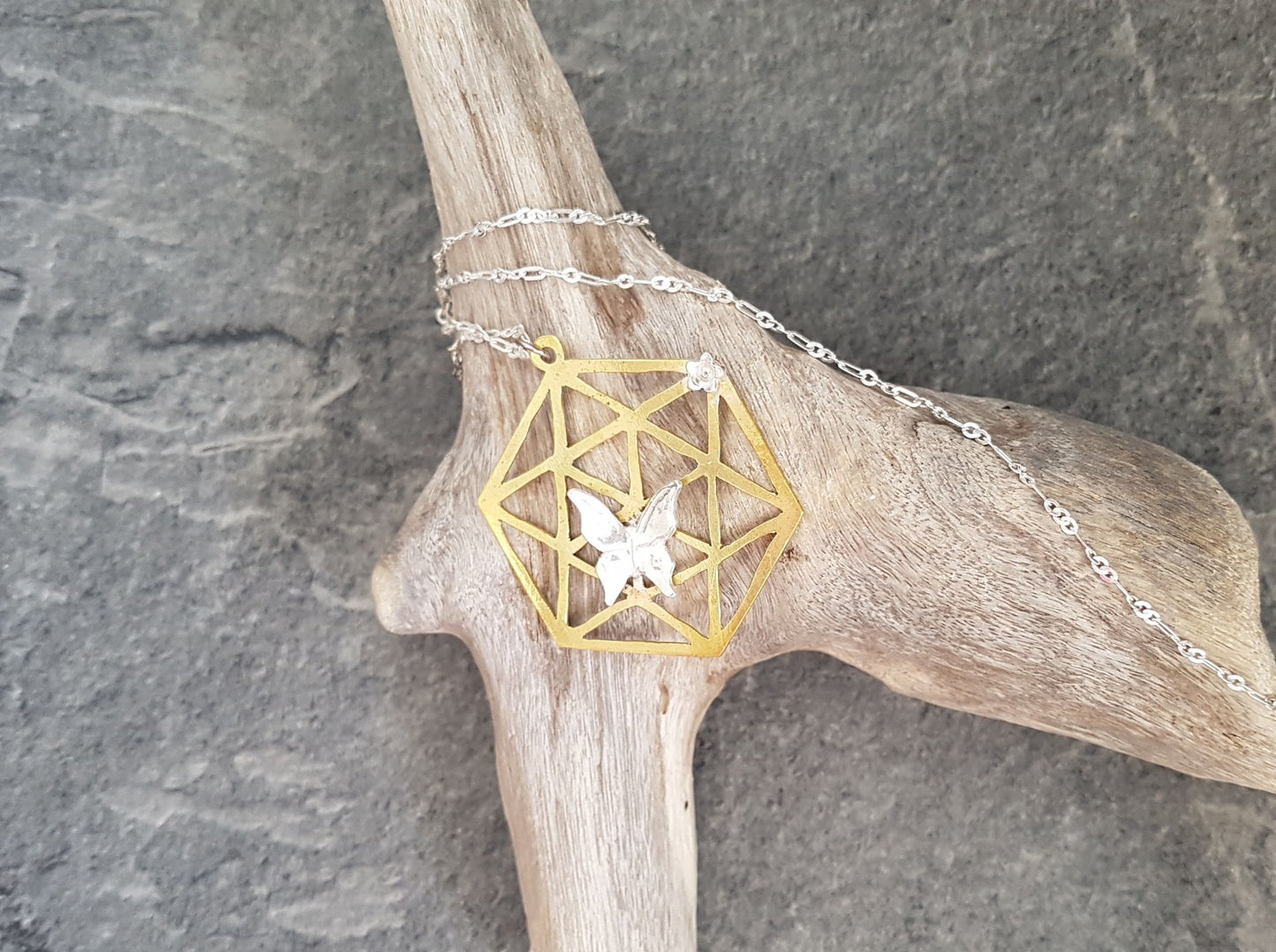 Brass Butterfly Pendant