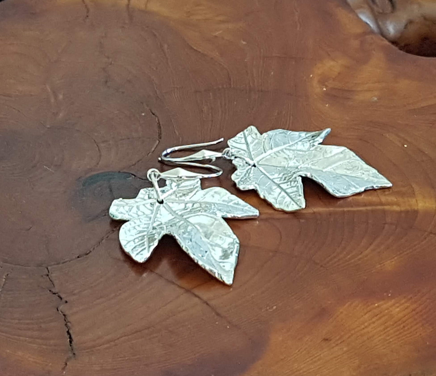 Large Wild Cucumber Leaf Earrings