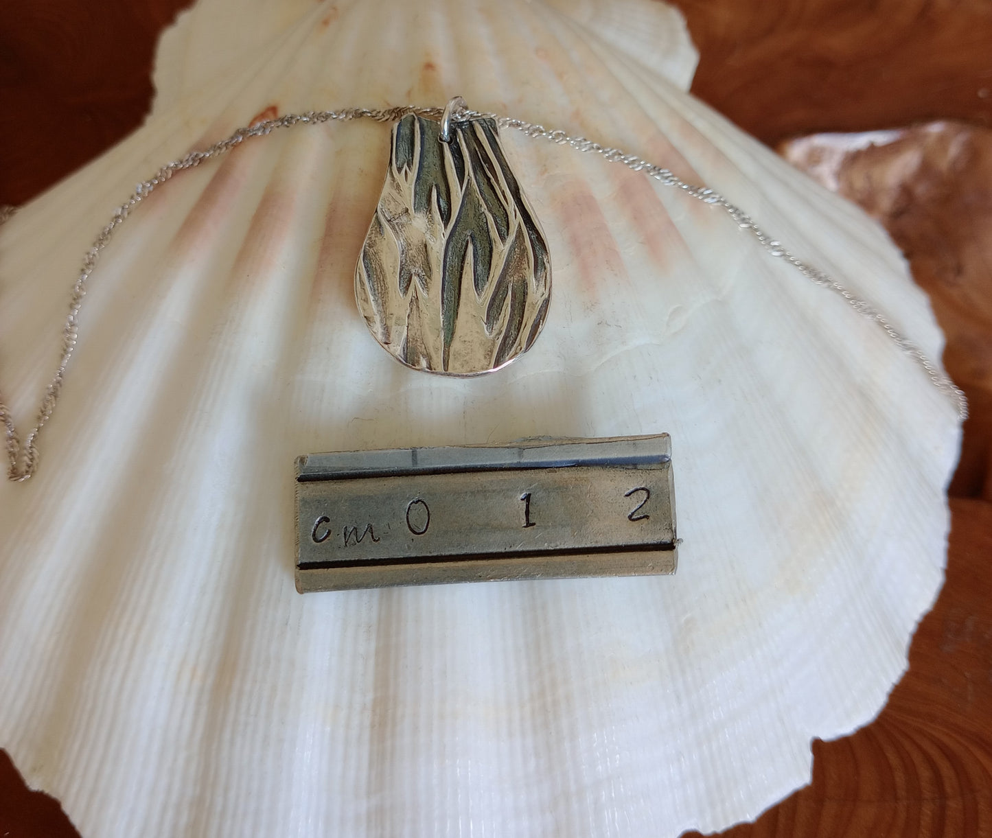 Oxidised Fox Tail Palm Pendant