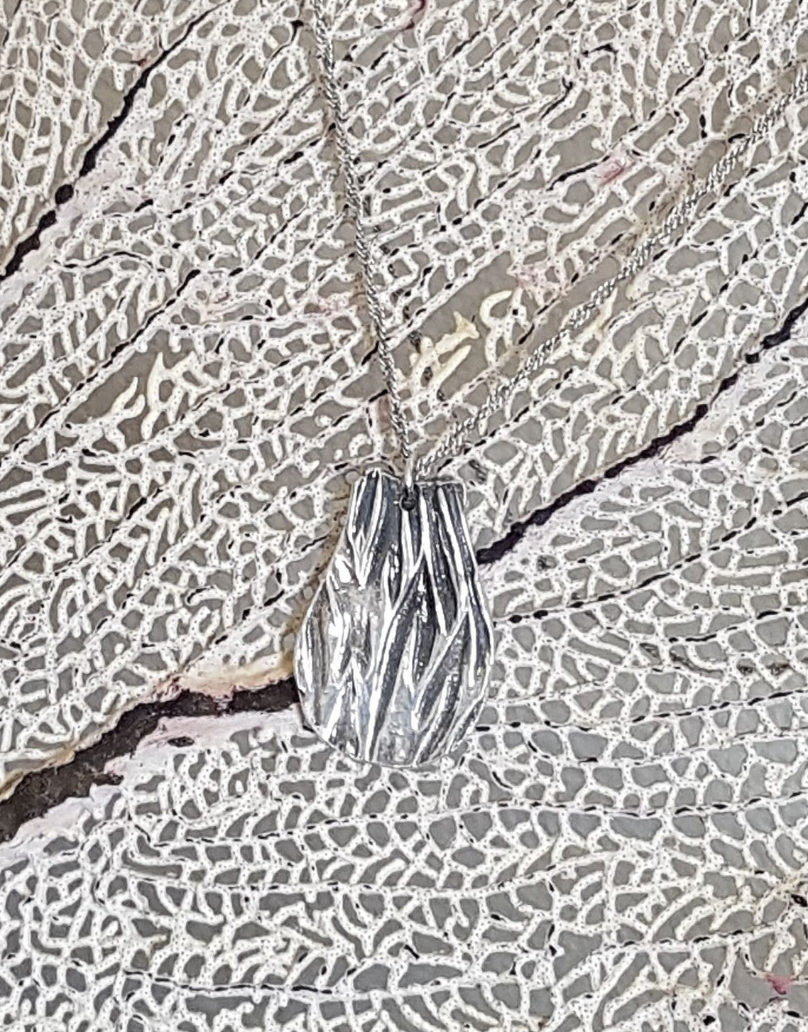 Oxidised Fox Tail Palm Pendant