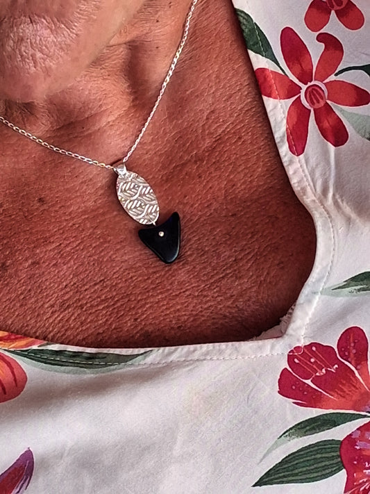 Blue sea glass pendant