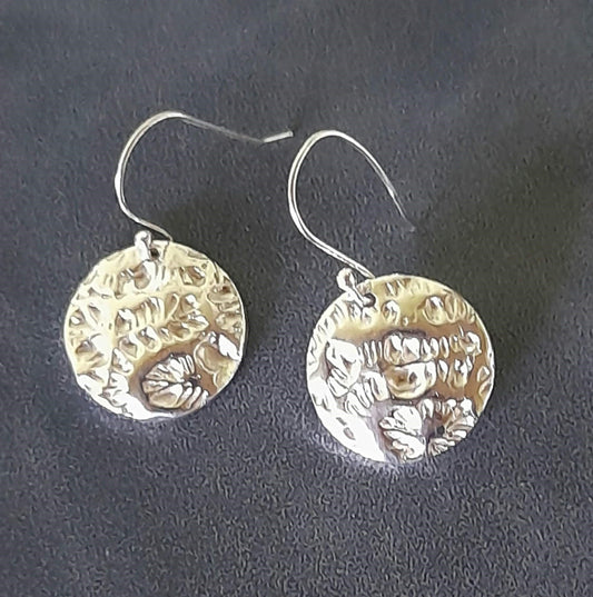 Coral Coin Drop Earrings