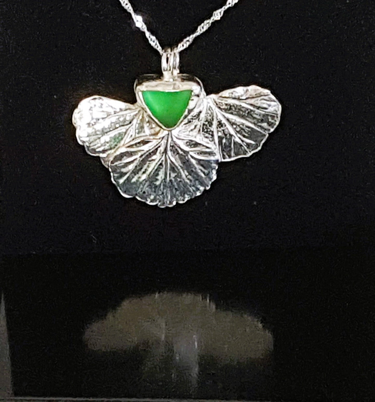 Leaf & Sea Glass Pendant