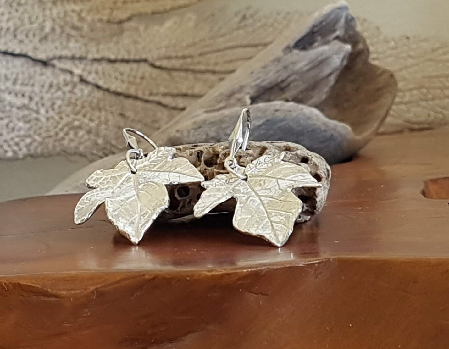 Large Wild Cucumber Leaf Earrings