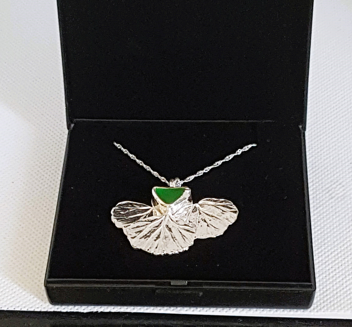 Leaf & Sea Glass Pendant