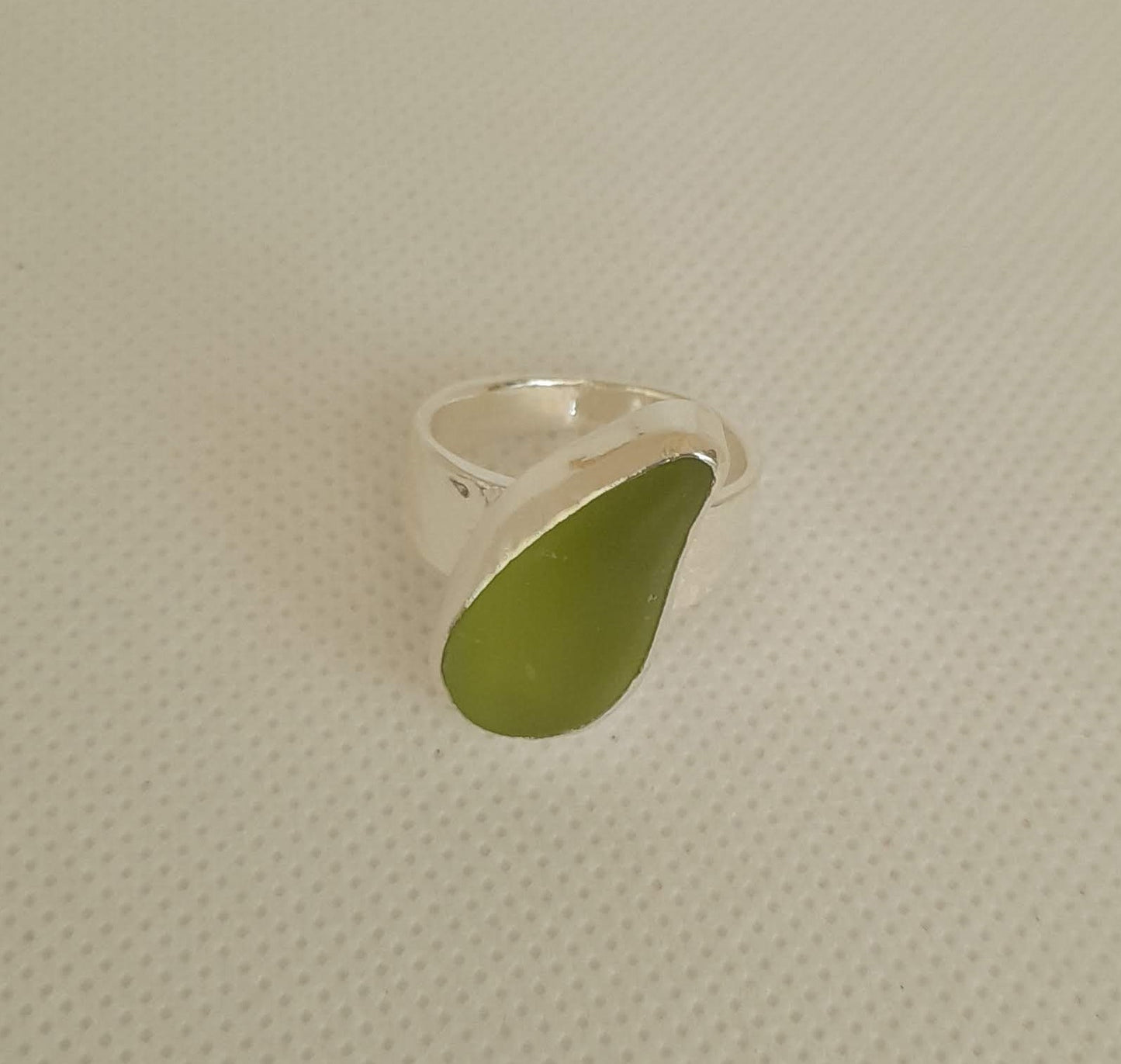 elegant Green Sea Glass Ring