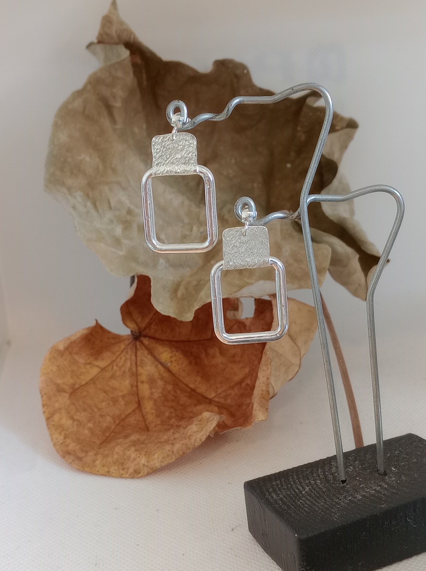 Silver Window Stud Earrings