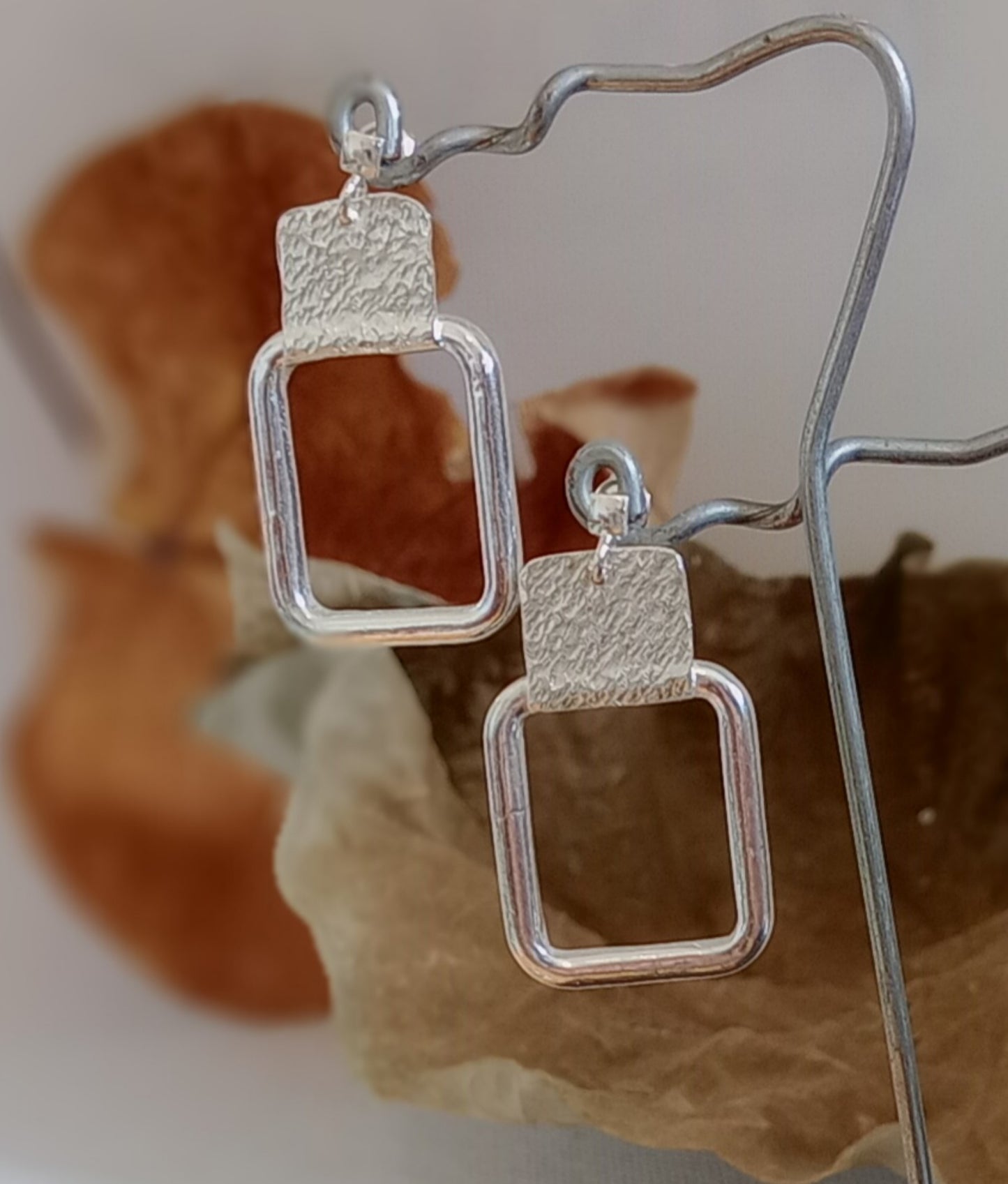 Silver Window Stud Earrings
