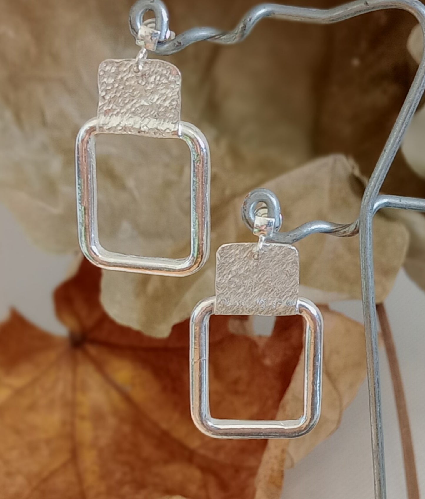 Silver Window Stud Earrings