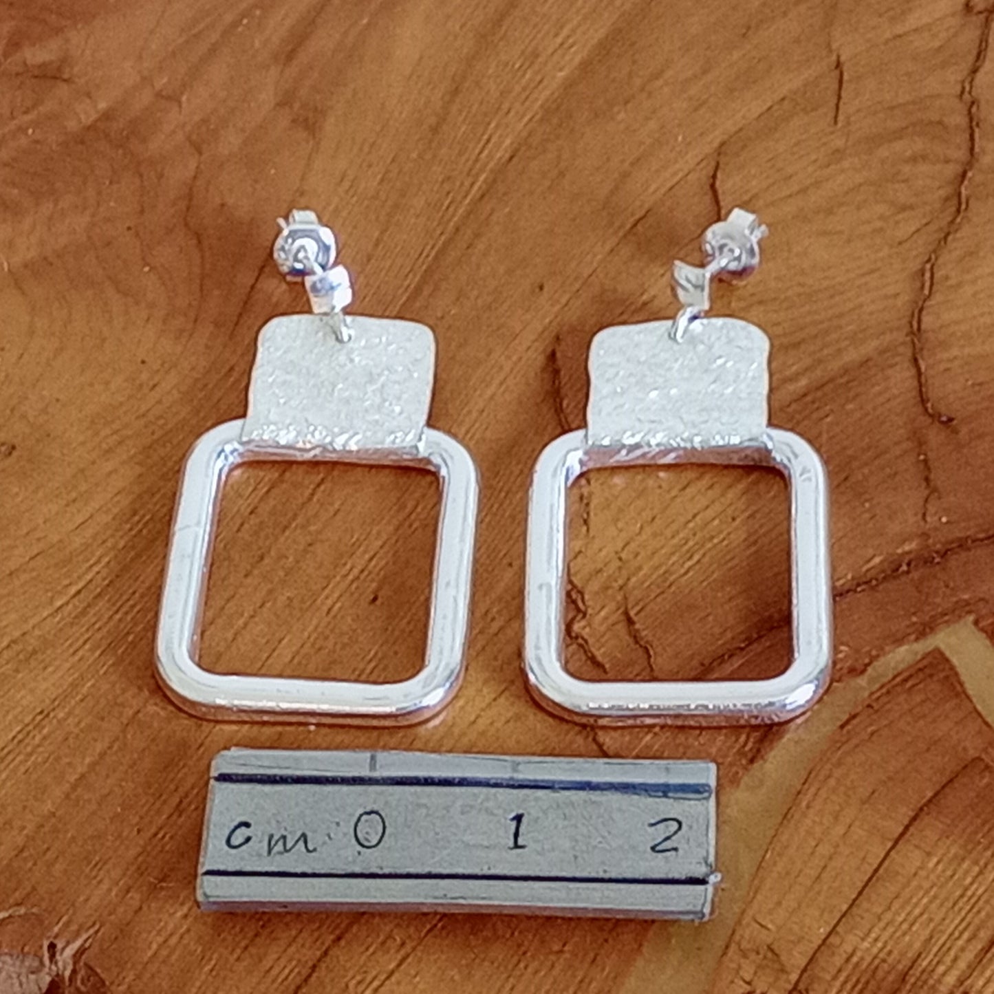 Silver Window Stud Earrings