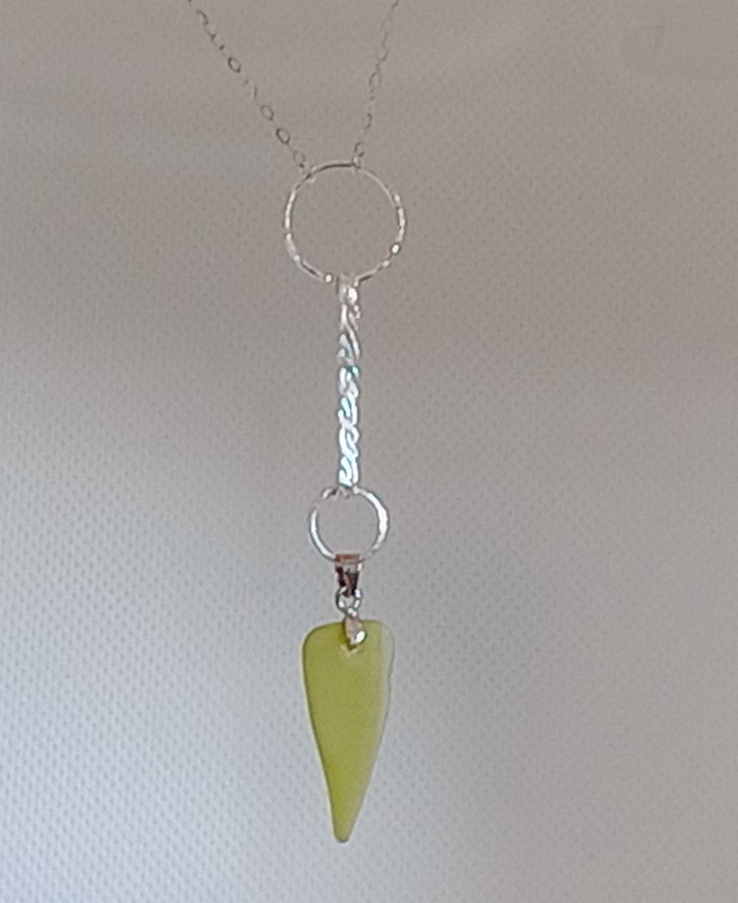 Victoriana Inspired Olive Green Sea Glass Pendant