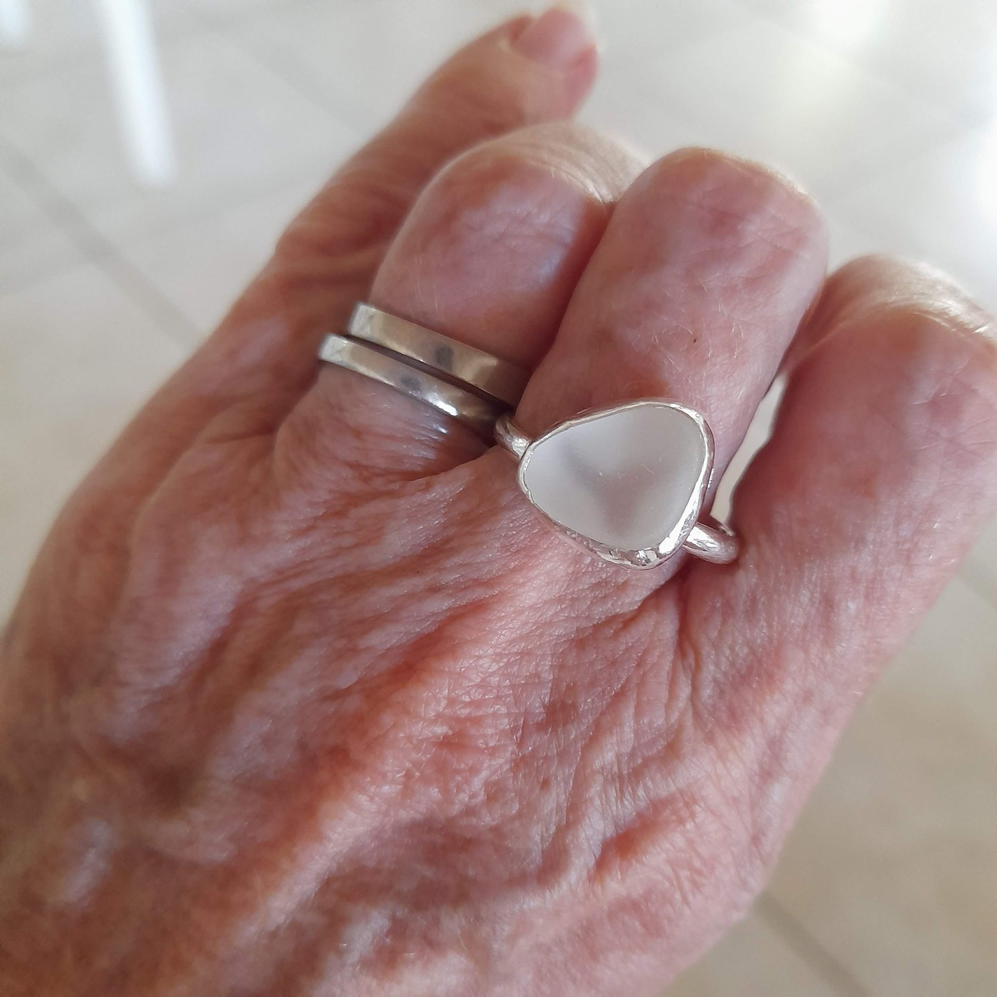 Opaque Sea Glass Ring